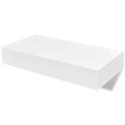 Abbildung von vidaXL 2X Wandregal mit Schubladen Weiß 48cm Hängeregal Bücherregal Wandboard