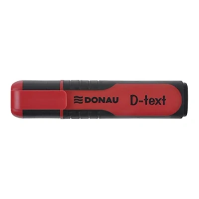 Abbildung von DONAU 7358001PL 04 D Text Textmarker/ Highlighter Textliner Die Ungiftige Tinte, Keilspitze Leuchtfarben Hohe Qualität/ Gummierte Schaftseiten Strichstärke 1 5 mm, Rot