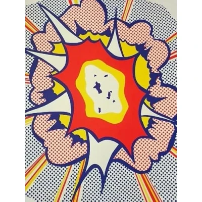 Abbildung von Orjdjz Wxkbl Roy Lichtenstein Explode Poster Leinwand Wandkunst ästhetische Malerei Pop Drucke für Moderne Wohnkultur Bild 50x70cm Kein Rahmen