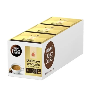 Abbildung von NESCAFÉ DOLCE GUSTO DALLMAYR prodomo entcoffeiniert Kaffeekapseln 3er Pack (3 x 16 Portionen)