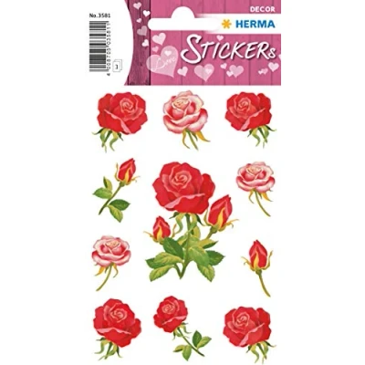 Abbildung von 10 x HERMA Schmucketikett Decor Rosen VE=3 Blatt