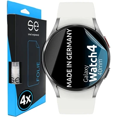 Abbildung von se® [4 Stk.] Entspiegelte 3D Schutzfolie für Samsung Galaxy Watch 4 (40mm) Full Screen, selbstheilend, HD Displayschutz Folie, Anti Kratzen, Bläschen, hüllenfreundlich, kein Schutzglas