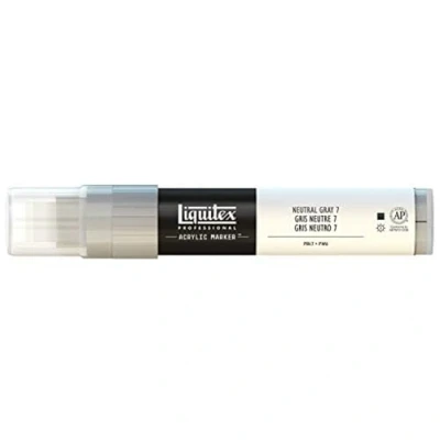Abbildung von Liquitex 4617599 Professional Paint Marker, Acrylmarker mit hochpigmentierte Acrylfarbe auf Wasserbasis für den Innenbereich &amp; Außenbereich, breite Spitze Neutralgrau Nr. 7
