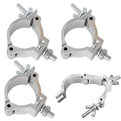 Abbildung von QNLEMON 4 Stück Truss Clamp 48 51 mm Bühnenlicht Klemmen Haken aus Aluminiumlegierung Leichte Klemme des Phasenhaken Strapazierfähig halb konisch Koppler