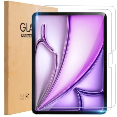 Abbildung von TopEsct Schutzfolie für iPad Air 13 Zoll M2 und Pro M4, 9H Gehärtetem Displayschutzfolie (2024),9H Schutzglas Klar (1)