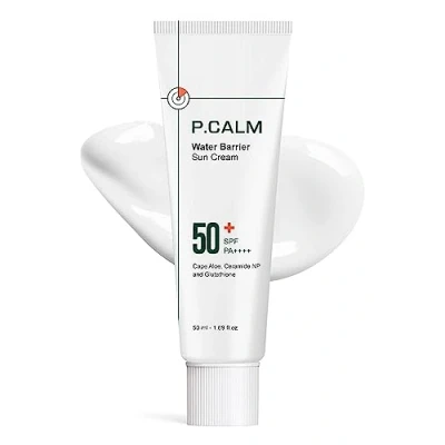 Abbildung von [P.CALM] Water Barrier Sun Cream (Feuchtigkeitsspendende Sonnencreme) SPF50+ PA++++ 50ml vegane, beruhigende Feuchtigkeit, täglicher Sonnenschutz, reefsicher, nicht fettend, leicht