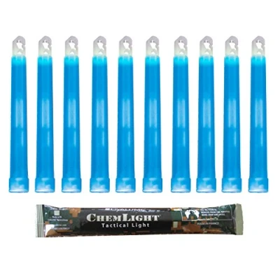 Abbildung von Cyalume Leuchtstab 15 cm, Original Militärische ChemLight Lightsticks In Blau (10 er Pack), Hohe Brenndauer Von 8 Stunden, 100% Konform Mit Den NATO Spezifikationen