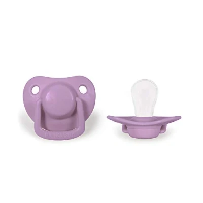 Abbildung von Filibabba® Schnuller 2er Set Baby aus Silikon in schönen matten Farben Kiefergerechte Dänisches Design 2 Stück mit Box (Light Lavender, 0 6 Monate)
