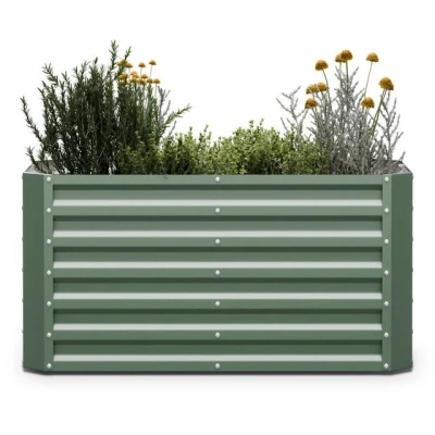 Abbildung von blumfeldt Hochbeet High Grow Straight 120x60x60cm, Pflanzkübel Outdoor Balkon außen groß Metall Garten
