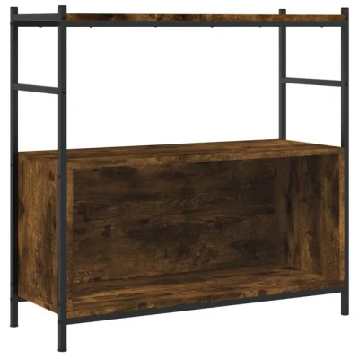 Abbildung von vidaXL Bücherregal Räuchereiche 80x30x78,5 cm Holzwerkstoff und Eisen, 1 tlg.