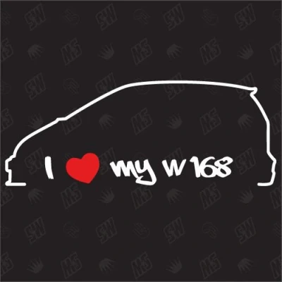 Abbildung von I love my Mercedes W168 Sticker, Bj 97 04