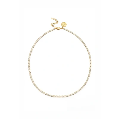Abbildung von SINGULARU Halskette Aurora. Messing mit 18K vergoldung und Zirkonia. Schmuck für Damen.