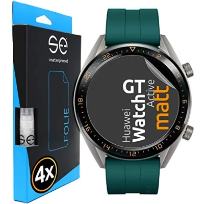 Abbildung von smart engineered [4 Stück] Entspiegelte 3D Schutzfolien kompatibel mit Huawei Watch GT Active (46mm),matte Displayschutz Folie, Schutz vor Schmutz und Kratzern, kein Schutzglas
