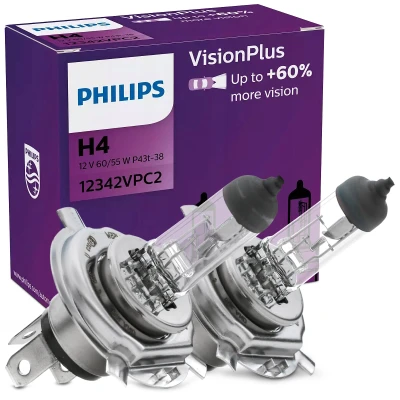 Abbildung von PHILIPS 12342VPC2 Glühlampe, Fernscheinwerfer H4 12V 60/55W Halogen TOYOTA: Yaris II Schrägheck, I III Schrägheck