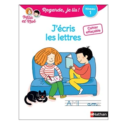 Abbildung von Cahier effaçable J&#039;écris les lettres Niveau 1 avec Mila et Noé: effaçable.