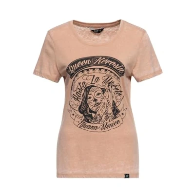 Abbildung von QueenKerosin T Shirt Hasta La Muerte (1 tlg) mit Frontprint im Día de Muertos Stil