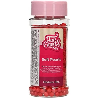 Abbildung von FunCakes Zuckerperlen Mittel Glänzend Rot: Kuchenstreusel, großartiger Geschmack, perfekt zum Dekorieren von Kuchen, essbare Zuckerperlen. 80 g.