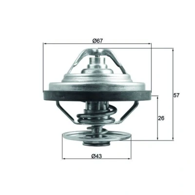 Abbildung von MAHLE ORIGINAL TX 158 83 Kühlwasserthermostat 67 mit Dichtung MAN: TGX, TGA