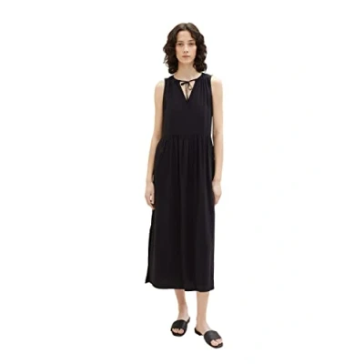 Abbildung von TOM Tailor MIT Volant Freizeitkleid, Damen, Größe: 40, Deep black