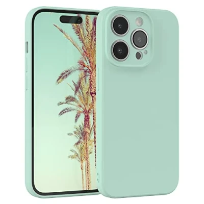 Abbildung von EAZY Case Silikonhülle für iPhone 14 Pro Hülle Silikon Grün weich stoßfeste Handyhülle Schutzhülle mit Kameraschutz Dünn Premium Schutz Cover TPU Phone Bumper in Mint