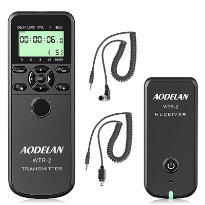 Abbildung von AODELAN WTR2 Kabelloser Fernauslöser Timer für Nikon D5300, D850, D810, D700, D500, D4, D5, D4s, D3100, D5000, D7200, D600, D610, D750, D3200, D3300 Replace MC DC2, 36