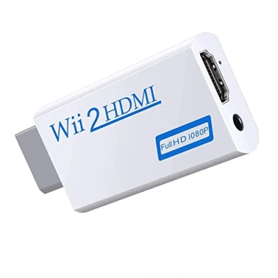 Abbildung von Wii Hdmi Adapter, Zu Konverter 1080p Hd Adapter Mit 3,5 Mm Audio Und Ausgang, UnterstüTzt Alle Anzeigemodi FüR Monitor Projektor Tv (Weiß)