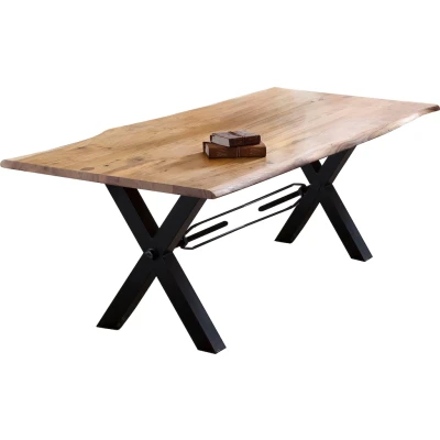 Abbildung von SIT Möbel TABLES &amp; CO Tisch 200x100 cm, Akazie natur mit Baumkante wie gewachsen und X Gestell