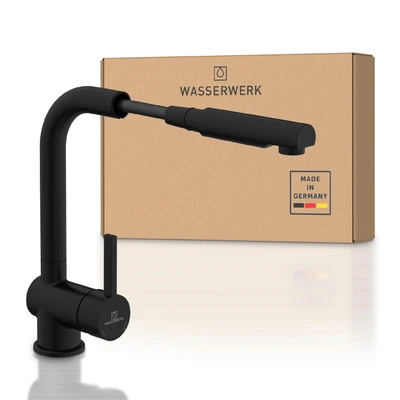 Abbildung von WASSERWERK Spültischarmatur &quot;WK 4, Wasserhahn, Küche, Einhebelmischer&quot;, 360 schwenkbar, Cold Start Funkt., herausziehbar
