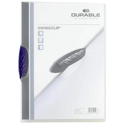 Abbildung von DURABLE Hunke &amp; Jochheim Klemm Mappe SWINGCLIP®, PP, 30 Blatt, dunkelblaue Klemme, transparent