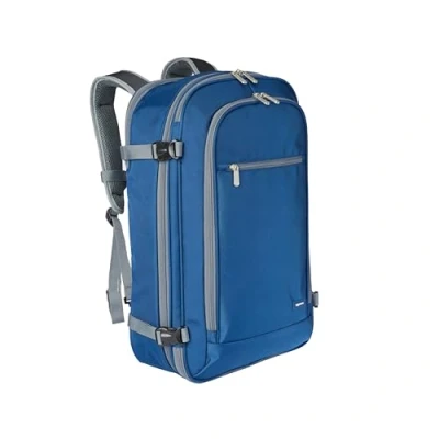Abbildung von Amazon Basics Handgepäck Reiserucksack, mit Tragegriff und Schultergurt, 25+10L, 1,7kg Eigengewicht, Einheitsgröße, Marineblau