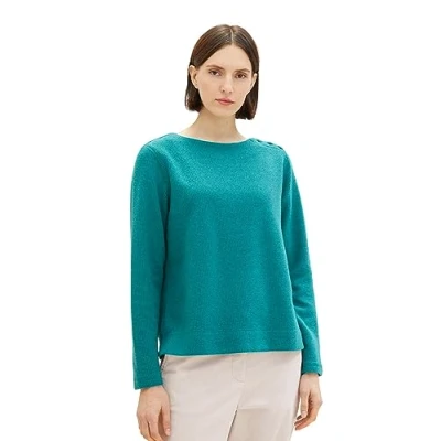 Abbildung von TOM Tailor MIT Uboot Ausschnitt Strickpullover, Damen, Größe: 44, Grün