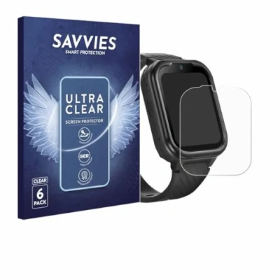 Abbildung von Savvies 6 Stück Schutzfolie für RAYOFI Kids Smartwatch Displayschutz Folie Ultra Transparent
