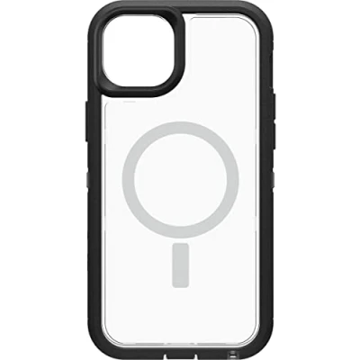 Abbildung von OtterBox Defender XT Hülle für iPhone 14 Plus mit MagSafe, stoßfest, ultra robust, schützende Hülle, 4x getestet nach Militärstandard, Transparent/Schwarz