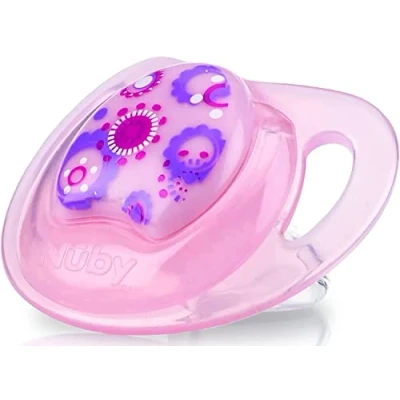 Abbildung von 1x Pink Prism Kiefergerechter Schnuller mit Massage Noppen, BPA freier mittelgroßer Silikonsauger Neugeborenen Essentials, Ultra Air für Neugeborene Baby Mädchen 6 18 Monate