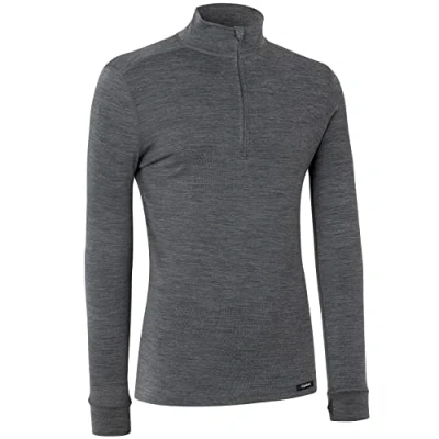 Abbildung von GripGrab Unisex Erwachsene Merino Blend Half Zip Thermo Langarm Winter Fahrrad Unterhemd Radsport Unterzieh Funktionsunterhemd Warm Wolle Unterwäsche, Schwarz, L