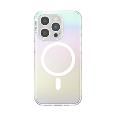 Abbildung von PopSockets iPhone 14 Pro Hülle kompatibel mit MagSafe, Handyhülle für Pro, kabellos aufladbar, nur Shimmer