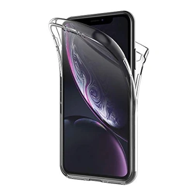 Abbildung von AICEK iPhone XR Hülle, 360Full Body Transparent Silikon Schutzhülle für Case Durchsichtige TPU Bumper Handyhülle (6,1 Zoll)