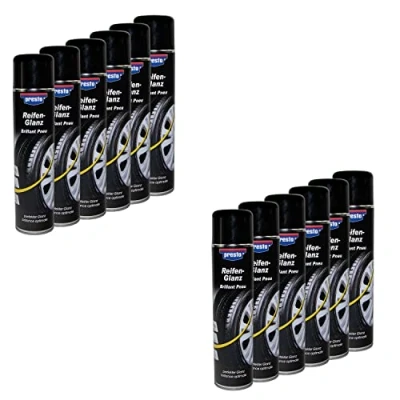 Abbildung von Reifenglanz Spray Reifenpflege Schutz Glanz Versiegelung Presto 383458 12 X 600 ml