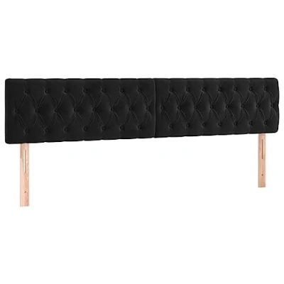 Abbildung von vidaXL LED Kopfteil Polsterkopfteil Bettkopfteil Betthaupt für Bett Bettgestell Bettrahmen Schlafzimmer Bettzubehör Schwarz 200x7x78/88cm Samt