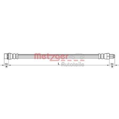 Abbildung von METZGER 4110455 Bremsschläuche 488 RENAULT: Kangoo II Express, / Grand