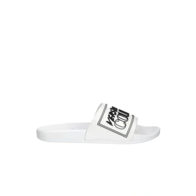 Abbildung von Versace Jeans Couture Emblem Pantolette flach, Herren, Größe: 45, White Schuhe