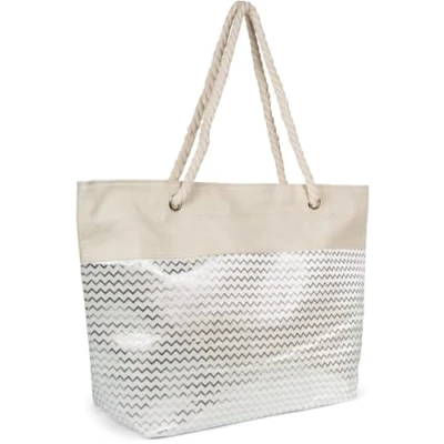 Abbildung von styleBREAKER Strandtasche Metallic Zick Zack (1 tlg)