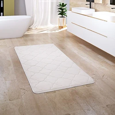 Abbildung von Paco Home Badematte &quot;Corby 251&quot;, Höhe 13 mm, rutschhemmend beschichtet, fußbodenheizungsgeeignet, Badteppich, Ornamente, Hoch Tief Effekt, Memory Foam Effekt