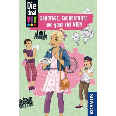 Abbildung von Die drei !!!, Sabotage, Sachertorte und ganz viel Wien: Mit den wichtigsten Sehenswürdigkeiten, Sprachführer Stadtplan