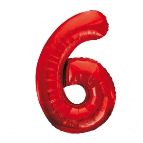 Abbildung von Figurenballon 6 rot 86 cm
