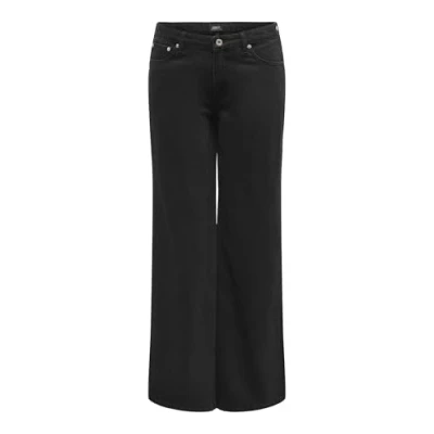 Abbildung von ONLY Damen Onlchris Reg Low Wide DNM Mas411 Jeans, Black Denim, 27W x 32L