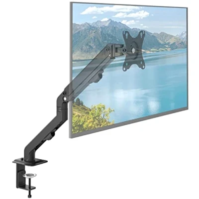 Abbildung von ACROPAQ Monitor Arm Für 17 27 Zoll Flach &amp; Curved Monitore, Federhalterung, 360 drehbar, Schnelle Montage Halterung, Bildschirmhalterung, Monitorhalterung, Tischhalterung Schwarz