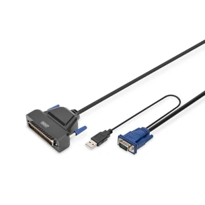 Abbildung von DIGITUS 1 Port KVM Modul für Konsolen von (VGA, USB, PS/2), Schwarz