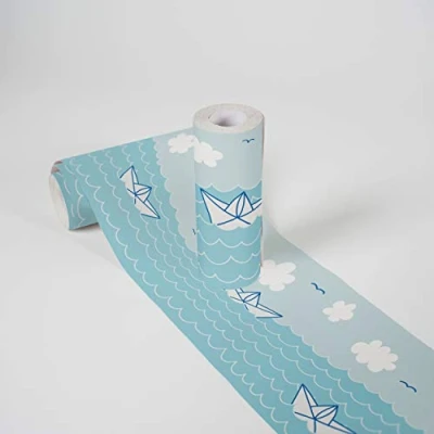 Abbildung von A.S. Création Bordüre &quot;Paper Boat Love&quot;, Papier, Wand, Schräge, Tür