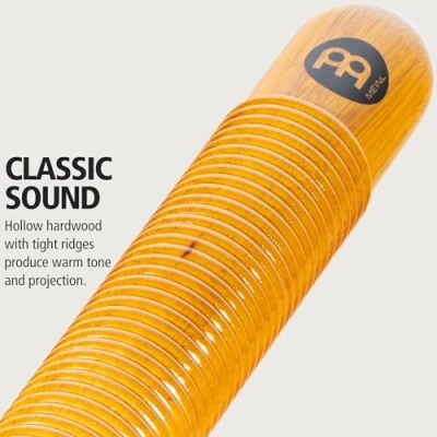 Abbildung von Meinl Percussion Wood Güiro Instrument Hohles Musikinstrument mit Grifflöchern Siam Eiche, Natur (GU1AM)